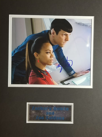 Signed photo of Zachary Quinto and Zoe Saldana