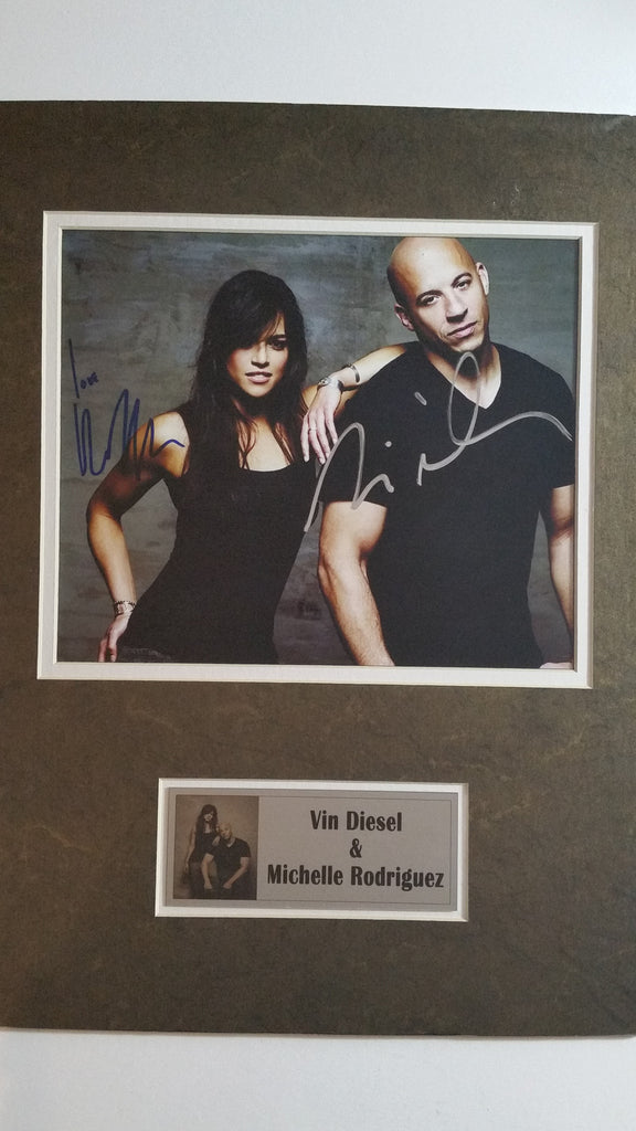 Signed photo of Vin Diesel and Michelle Rodriguez